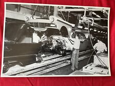 Big Vintage Car Picture.  1957 Ford On Assembly Line. 12x18, B/W picture