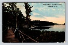 Ballston NY-New York, Ballston Lake from Causeway Vintage Souvenir Postcard picture