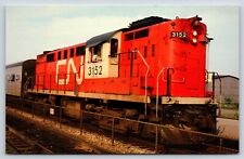 Canadian National RS18 #3152 Passenger Train Engine, Transportation, Postcard picture