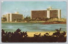 Caribe Hilton Hotel San Juan Puerto Rico Chrome Postcard Vtg Posted 19161 picture