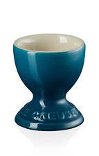 Le Creuset Egg Cups Holders Deep Teal Set Of 2 Blue Stoneware New picture