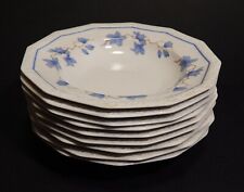Rosenthal Selb US Zone 1945-1949 Maria Blue Flowers Large Rim Soup Bowl Set of 9 picture
