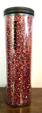 Starbucks Coffee Holiday Red Glitter Sparkle Travel Tumbler 16 Oz picture