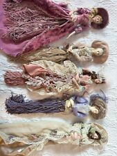 Victorian Tassel Dolls Porcelain, Beautiful intricate details Lot of 5  picture