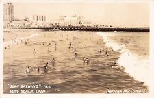 Surf Bathing, Long Beach, California, Early Real Photo Postcard picture