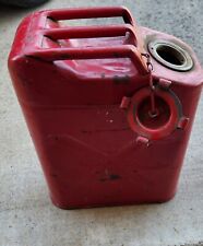 VINTAGE RED GAS 3 GAL. METAL CAN WITH SCREW ON CAP picture