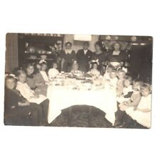 RPPC  Child's Birthday Party Victorian 14 Children 4 Adults Cake Dining Room picture