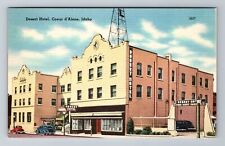 Coeur d'Alene, ID-Idaho, Desert Hotel, Advertising Linen c1940, Vintage Postcard picture