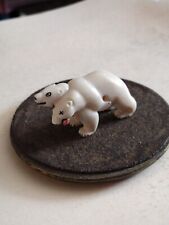 * VINTAGE ALASKAN ESKIMO HAND CARIVING * NECKLACE OF POLAR BEARS MATING *  picture