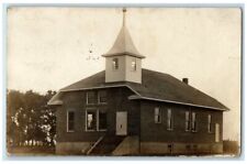 1909 Church Building Steeple View Stilwell KS RPPC Photo Posted Postcard picture