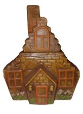 Vintage 1970's Ceramic Cottage Cookie Jar Reddish/Orange  picture