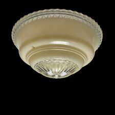 VINTAGE CEILING LIGHT LAMP SHADE GLOBE Art Deco 3 Hole Cream Frosted Glass #167 picture