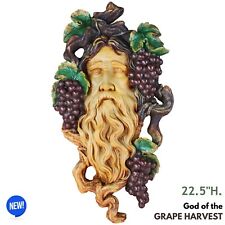 Greenman Grape Harvest God of Wine Sculpture Wall Hanging Home Wine Cellar Decor picture