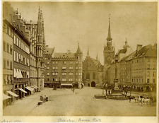 Munich, Marien Platz, 1879 Vintage Albums Print.  22x28 Albumin Print  picture