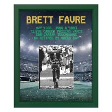 Brett Favre Signed Green Bay Football Stadium Graphic 19x23 Frame picture