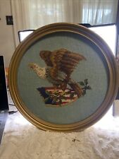 Vintage 1975 Eagle Scouts Commemorate Needlepoint, Handmade. picture