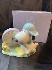 Vintage Baby Snoopy Ceramic Clock ~ New Open Box picture
