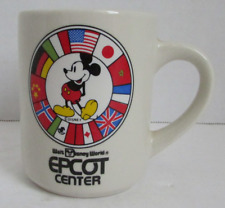 VINTAGE 80's Walt Disney World Epcot Center Countries Flag Mickey Mouse Mug picture