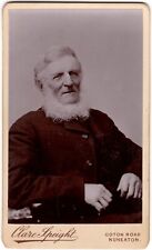CIRCA 1870s CDV CLARE SPEIGHT BEARDED OLD MAN IN SUIT NUNEATON ENGLAND picture