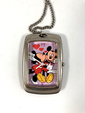 DISNEY WATCH  PENDANT CHAIN NECKLACE JAPAN MOVT. WORKS NEW BATTERY  24 in picture