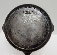 Early Antique Lodge Arc Logo No 8 Skillet With Heat Ring Marked E Double Spout picture