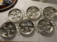 VTG Set of 6 French Escargot Pans steel 6 compartments marked 6