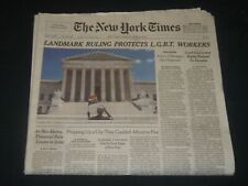 2020 JUNE 16 NEW YORK TIMES - LANDMARK RULING PROTECTS L. G. B. T. WORKERS picture