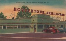 Bordentown, NJ: Bordentown Bar & Grill - Vintage New Jersey Linen Postcard picture