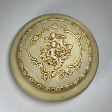 VINTAGE ELEY MOLD CHERUBS ROSE Porcelain Powder Trinket Dish w/ Lid picture