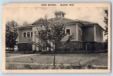 Elcho Wisconsin Postcard High School Building Exterior View 1928 Antique Vintage picture