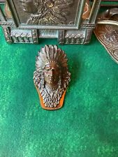 antique bronze Judd desk set paper clip, Native American Indian, Polychrome 5251 picture
