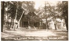 Postcard MN Park Rapids Hamilton's Island Park Lodge RPPC 1938 Hubbard County  picture