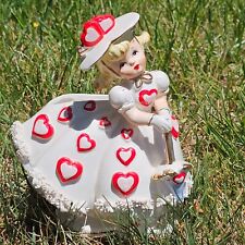 Relpo Spaghetti Valentines Day Lady Planter With Parasol And HParasol And Hearts picture