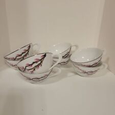 Vintage S. K. China Japan Set of 8 Pink Pussy Willow China Coffee Tea Cups picture