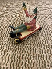 Vintage House Of Hatten Santa’s  Elf Riding Sleigh Of Good Cheer 5.5” picture