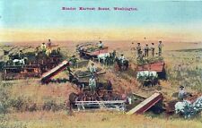 WASHINGTON WA - Header Harvest Scene Postcard picture