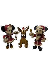 Disney Vintage Mickey, Minnie, Pluto Christmas Whimsical Holiday Sculptures picture