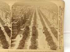 Antique 1900 Avenue of the Grand Army Paris France - Real Photo Stereoscope  picture