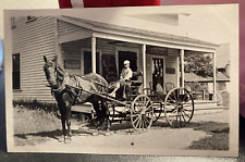 RPPC Dr AC Daniels Veterinary Medicines Horse Wagon Boy Boston Old  Postcard B28 picture