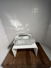 Tiffany & Co Crystal Glass Diamond Emerald Cut Faceted Paperweight Art Glass picture