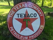 LARGE VINTAGE TEXACO PRODUCTS PORCELAIN GAS STATION PUMP GASOLINE SIGN 30