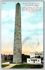 c1900s Bunker Hill Monument Charlestown Massachusetts Antique Vintage Postcard picture