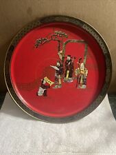 Vintage Sunshine Biscuits Metal Tray T’ang Dynasty Series The Three Attainments picture