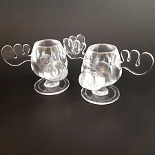 National Lampoon Xmas Vacation Moose Shot Glass Clear Acrylic Marty Set of 2 picture