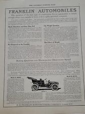 1908 Franklin Automobile S.E. Post Print Ad Model D Convertible Syracuse picture
