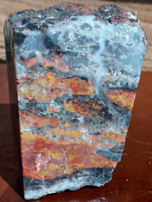 Volcanic Petrified Wood Limb Cast Cube Vivid Colors Quartz Vein Display 1Lb 11oz picture