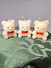 Three Mini Teddy Bear  Candles Vintage Avon picture