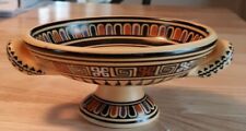 D. VASSILOPOULOS POTTERY BOWL HAND MADE IN GREECE POSIDON  AND ATHENA NO. MF 120 picture