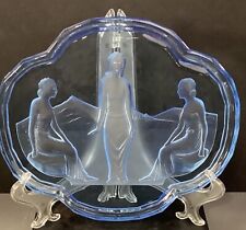 Blue Bohemian Art Deco Glass Dressing Tray “The Three Graces” picture