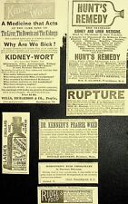 1880- SEVEN QUACK MEDICINE  VINTAGE SMALL PRINT ADS - FC-19-12 picture